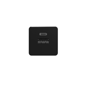 Qware Mini Dubbele Oplader (USB-C/A) met PowerDelivery - Zwart