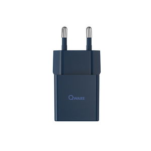 Qware Mini Dual Charger (USB-C/A) met PowerDelivery - Blauw