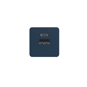 Qware Mini Dual Charger (USB-C/A) with PowerDelivery - Blue