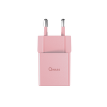 Load image into Gallery viewer, Qware Mini Dual Charger (USB-C/A) with PowerDelivery - Pink

