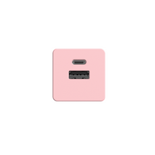Load image into Gallery viewer, Qware Mini Dual Charger (USB-C/A) with PowerDelivery - Pink
