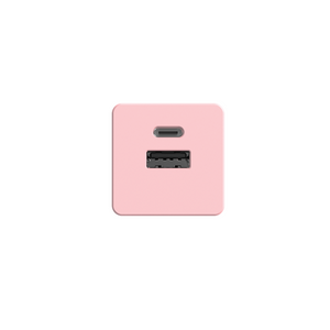 Qware Mini Dual Charger (USB-C/A) with PowerDelivery - Pink