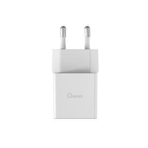 Qware Mini Dual Charger (USB-C/A) with PowerDelivery - White