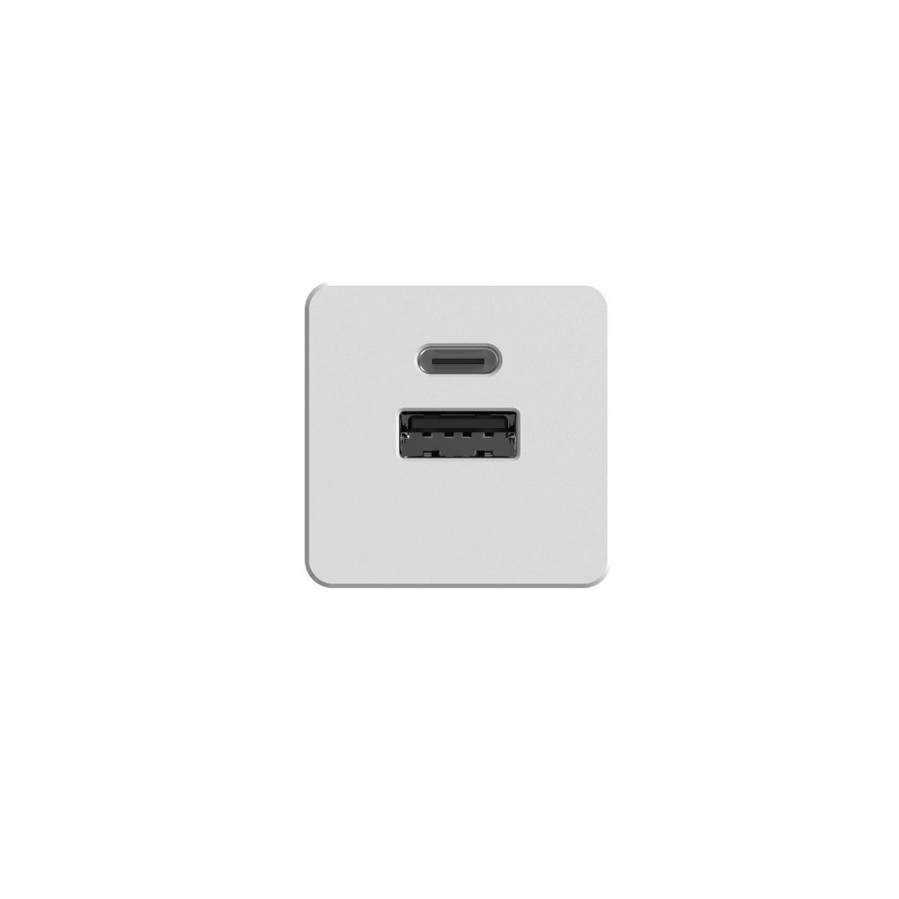 Qware Mini Dual Charger (USB-C/A) with PowerDelivery - White