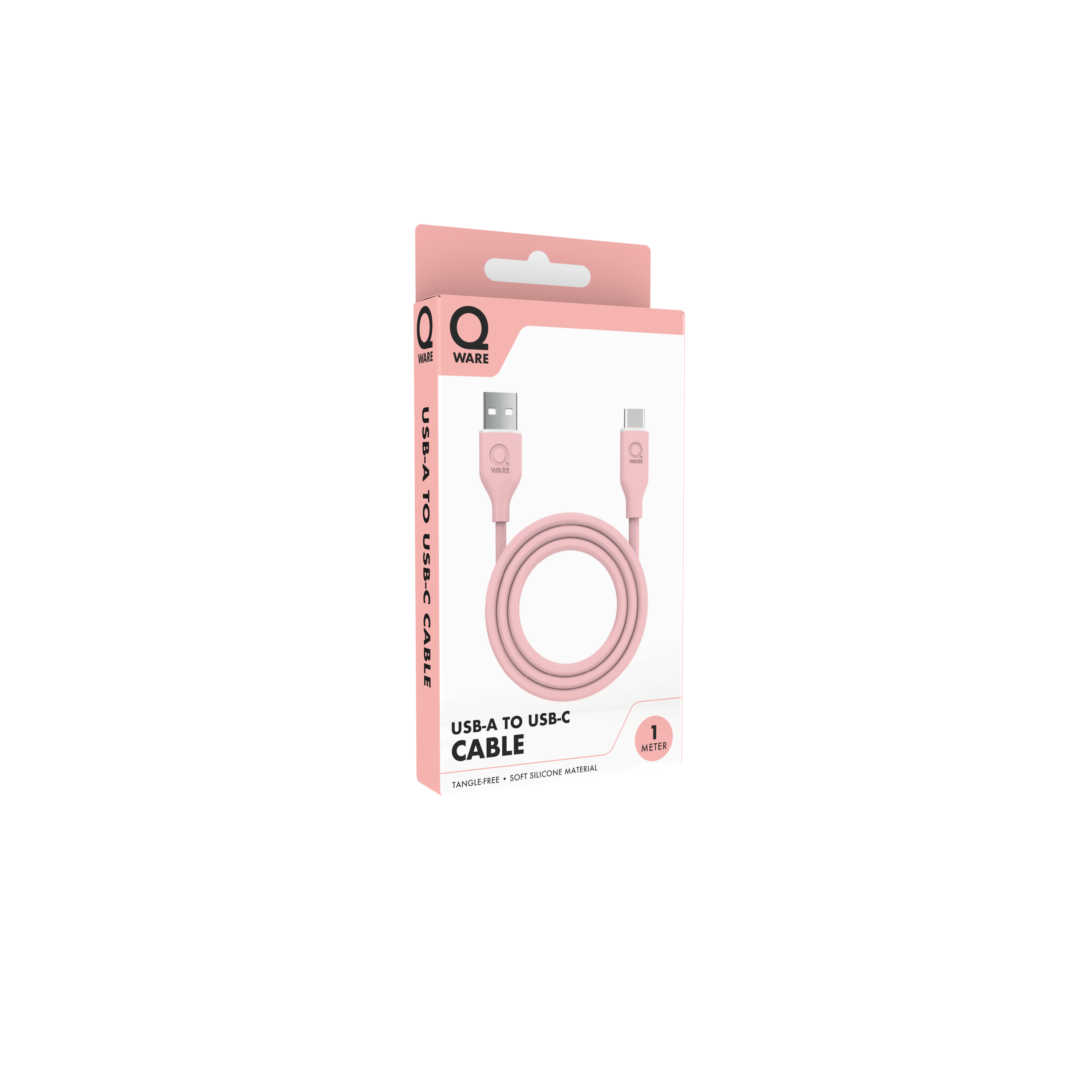 Qware USB-A to USB-C Cable - Pink