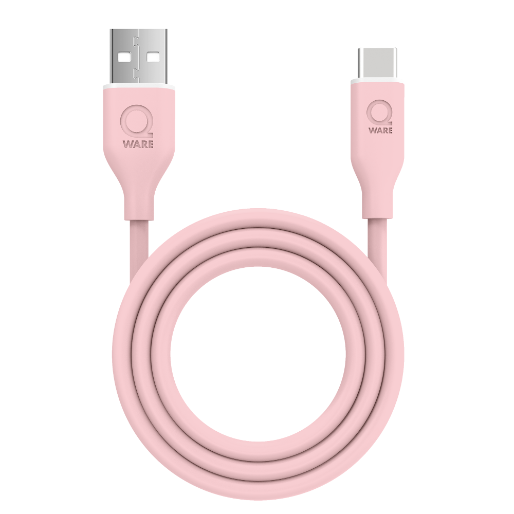 Qware USB-A to USB-C Cable - Pink