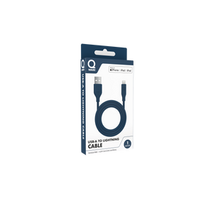Qware USB-A naar 8-pins/Lightning-oplaadkabel - Blauw