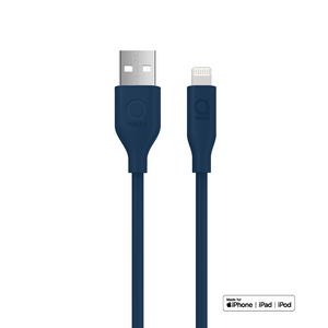Qware USB-A naar 8-pins/Lightning-oplaadkabel - Blauw