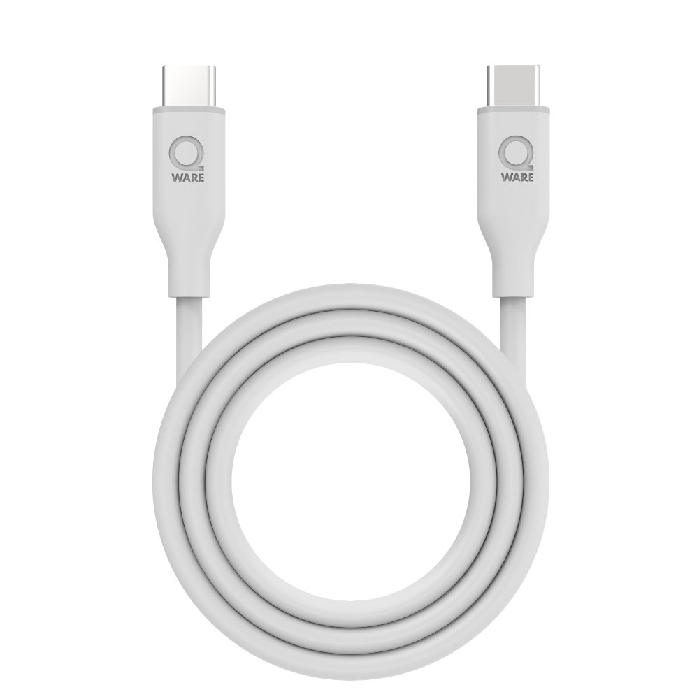 Qware USB-C naar USB-C snellaadkabel - Wit