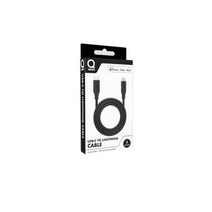 Qware USB-C naar 8-pins/bliksemsnellaadkabel - Zwart