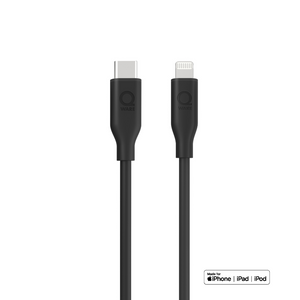 Qware USB-C to 8-Pins/Lightning Fast-Charge Cable - Black