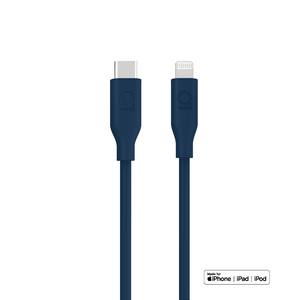 Qware USB-C naar 8-pins/bliksemsnellaadkabel - Blauw