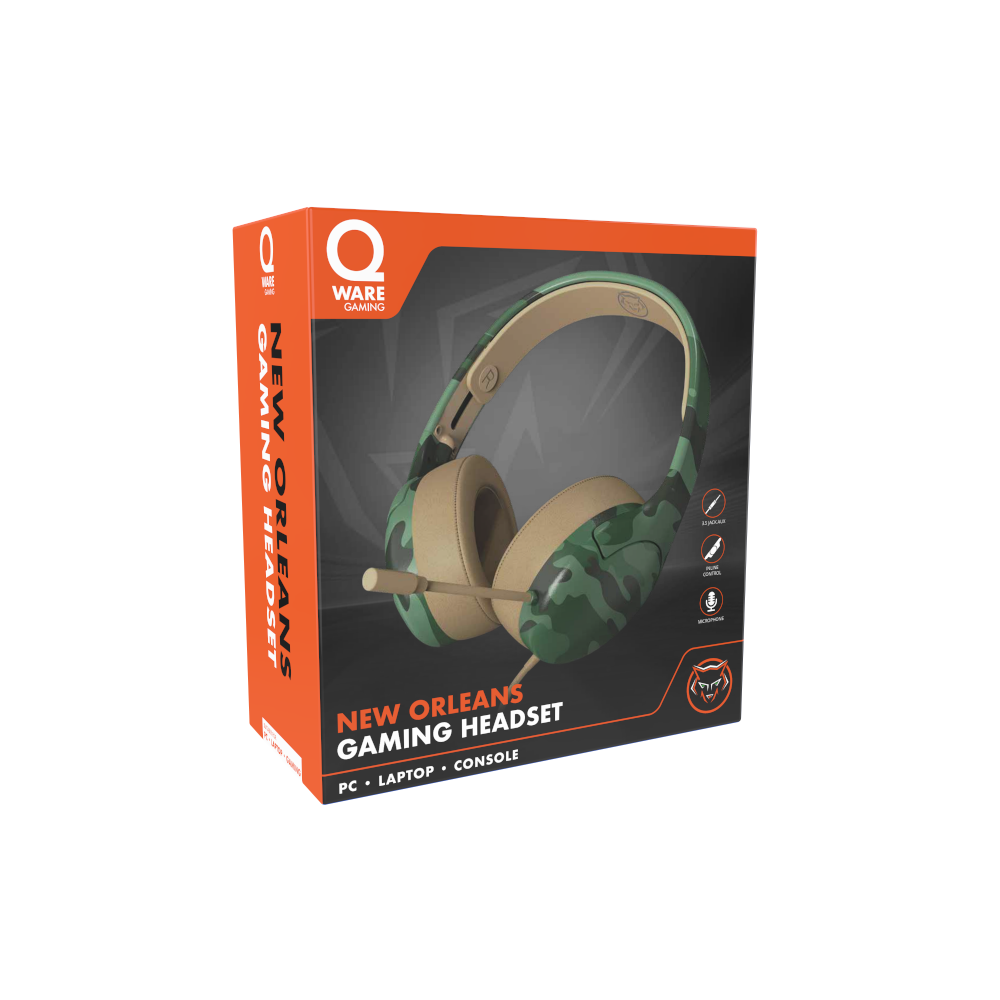 New Orleans Gaming Koptelefoon - Forest Camo Green