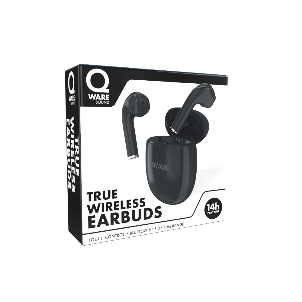 Qware Sound Wireless Eardbuds - Zwart