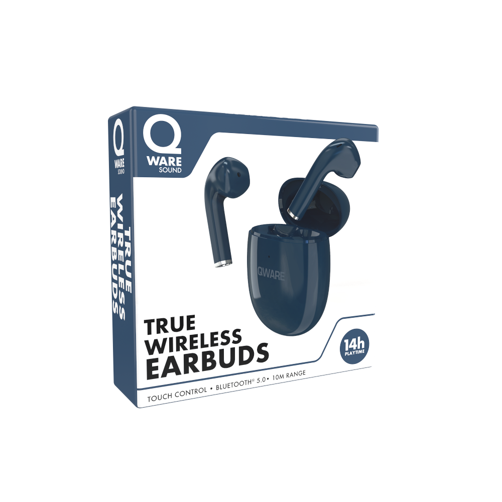 Qware Sound Wireless Earbuds - Blauw