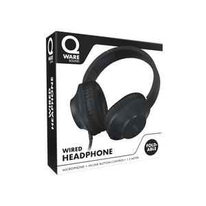 Qware Sound bedrade hoofdtelefoon - zwart