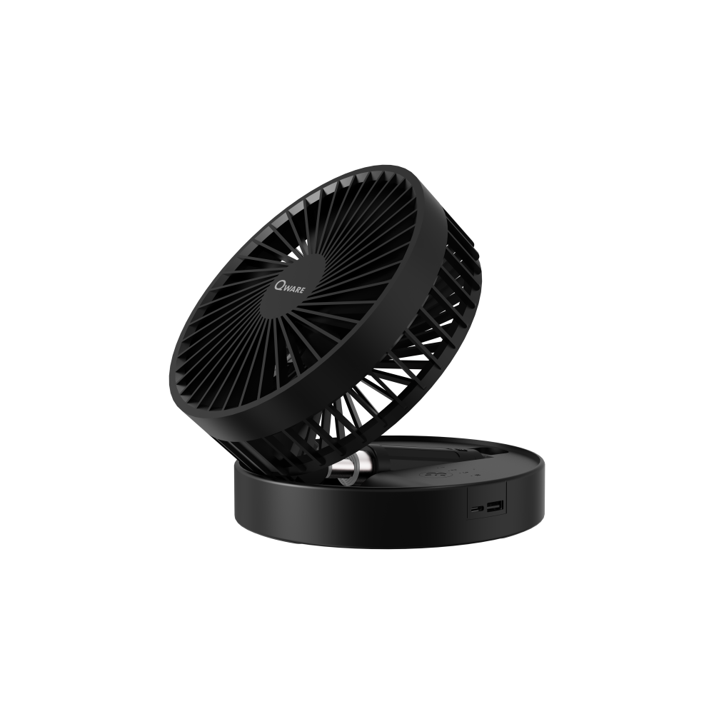 Qware - Portable Mini Desk Fan -Black