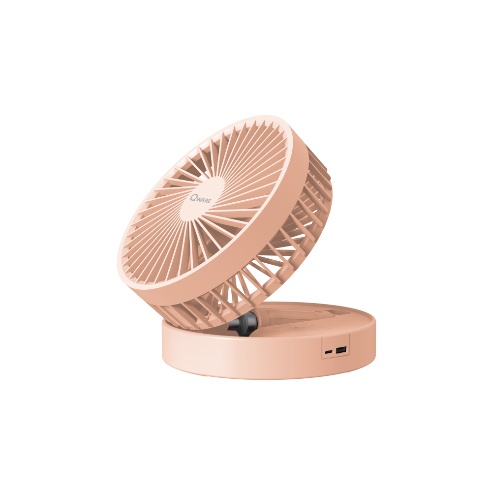 Qware - Portable Mini Desk Fan - Pink