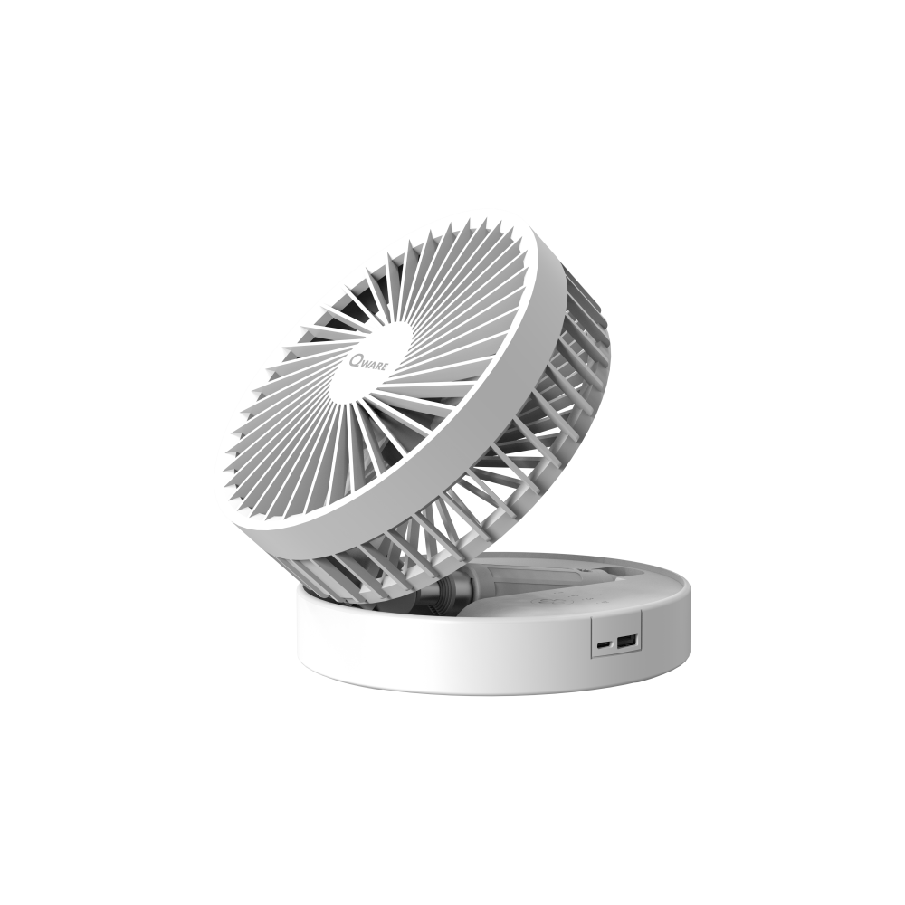 Qware - Portable Mini Desk Fan - White