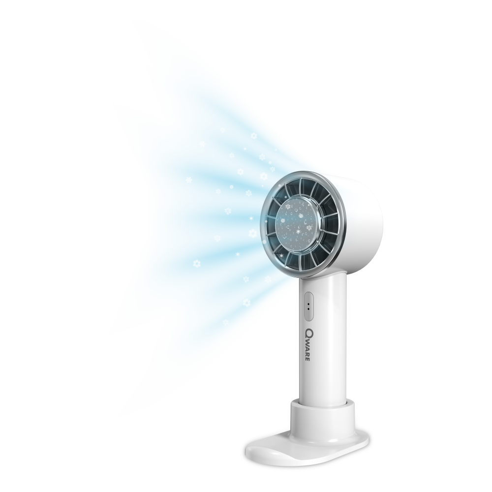 Qware - Handheld Ice Fan - White